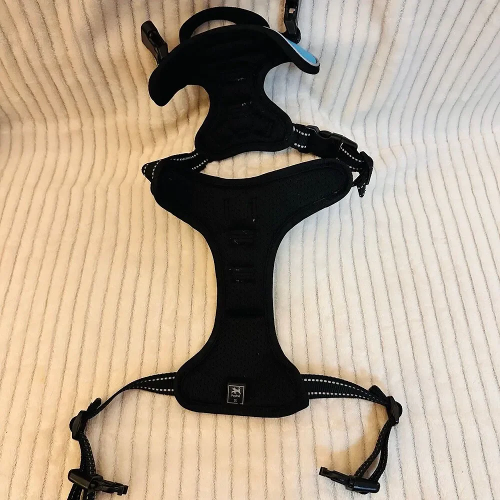 PoyPet Dog Harness No Pull Reflective Adjustable No Choke in Blue Small